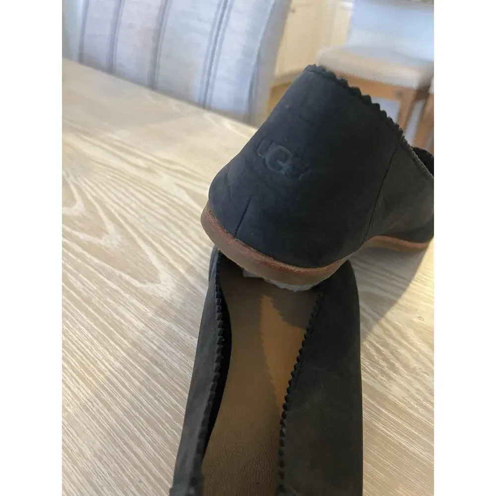 NEW UGG Vista Slip-on Flat in Black Women’s Nubuck Leather‎ Sz 11 Driving loafer